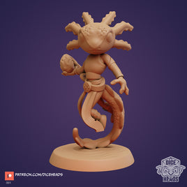 Zoontails - DHZ1001 - Axolotl Sorcerer - 40mm - Resin - As shown With Base