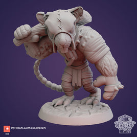 Zoontails - DHZ1006 - Ratfolk Bandit Thug - 40mm - Resin - As shown With Base