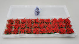 JHT - Rose Red Flower Clusters - Self Adhesive Grass Tufts - 10mm height x 9mm base
