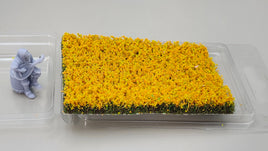 JHT - Orange Heather Hand-Torn Flower Clusters - Self Adhesive Grass Tufts - 10mm x 58mm x 85mm