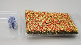 JHT - Red Hand-Torn Flower Clusters - Self Adhesive Grass Tufts - 10mm x 58mm x 85mm