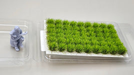 JHT - Spring Green Model Grass Clusters - Self Adhesive Grass Tufts - 8mm height x 4mm base