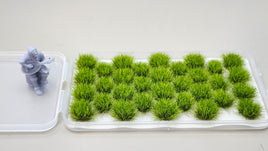 JHT - Spring Green Model Grass Clusters - Self Adhesive Grass Tufts - 8mm height x 10/14mm base