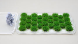 JHT - Medium Green Green Model Grass Clusters - Self Adhesive Grass Tufts - 8mm height x 10/14mm base
