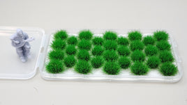 JHT - Summer Green Green Model Grass Clusters - Self Adhesive Grass Tufts - 8mm height x 10/14mm base