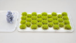 JHT - Grass Green Green Model Grass Clusters - Self Adhesive Grass Tufts - 8mm height x 10/14mm base
