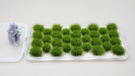 JHT - Light Green Model Grass Clusters - Self Adhesive Grass Tufts - 8mm height x 10/14mm base