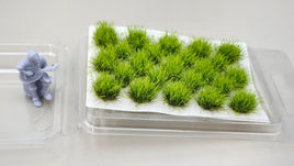 JHT - Spring Green Model Grass Clusters - Self Adhesive Grass Tufts - 10mm height x 8/14mm base