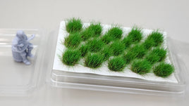 JHT - Summer Green Green Model Grass Clusters - Self Adhesive Grass Tufts - 10mm height x 8/14mm base