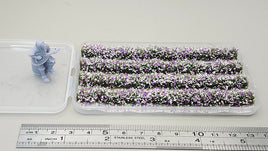 JHT - Lavender Strip Flower Cluster - Self Adhesive Grass Tufts - 8mm height x 108mm long 4per pack