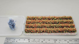 JHT - Red Strip Flower Cluster - Self Adhesive Grass Tufts - 8mm height x 108mm long 4per pack
