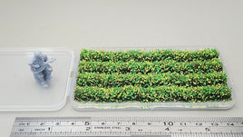 JHT - Marigold Green Strip Flower Cluster - Self Adhesive Grass Tufts - 8mm height x 108mm long 4per pack