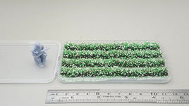 JHT - Snowflake Green Strip Flower Cluster - Self Adhesive Grass Tufts - 8mm height x 108mm long 4per pack