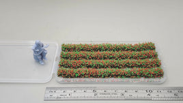JHT - Crimson Green Strip Flower Cluster - Self Adhesive Grass Tufts - 8mm height x 108mm long 4per pack