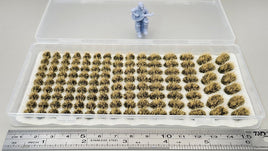 JHT - Brown Yellow Model Grass Clusters - Self Adhesive Grass Tufts - 5mm height x 8/10mm round, 8x12mm/10x15mm oval base