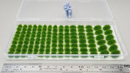 JHT - Spring Green Model Grass Clusters - Self Adhesive Grass Tufts - 5mm height x 8/10mm round, 8x12mm/10x15mm oval base