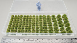 JHT - Autumn Green Model Grass Clusters - Self Adhesive Grass Tufts - 5mm height x 8/10mm round, 8x12mm/10x15mm oval base