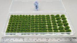 JHT - Summer Green Model Grass Clusters - Self Adhesive Grass Tufts - 5mm height x 8/10mm round, 8x12mm/10x15mm oval base