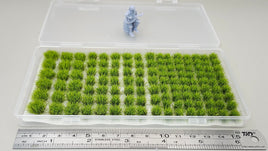 JHT - Spring Green Model Grass Clusters - Self Adhesive Grass Tufts - 8mm height x 8/10/12mm round base