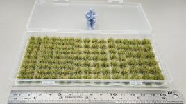 JHT - Autumn Green Model Grass Clusters - Self Adhesive Grass Tufts - 8mm height x 8/10/12mm round base