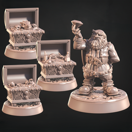 CastnPlay #819. Dwarven Gem Treasure Trader - No Base - 32mm