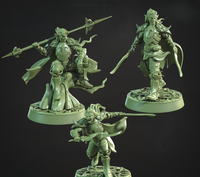CastnPlay #827 Elvish Sylan Protector (3 Miniatures) - no Base - 32mm