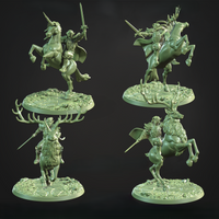 CastnPlay #829 Elven Mystwood Riders (4 Miniatures) - no Base - 32mm