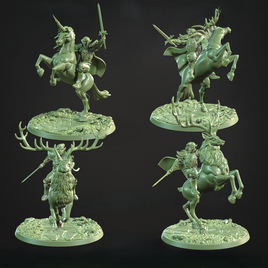 CastnPlay #829 Elven Mystwood Riders (4 Miniatures) - no Base - 32mm