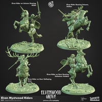 CastnPlay #829 Elven Mystwood Riders (4 Miniatures) - no Base - 32mm