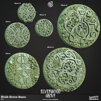 CastnPlay #837c 50mm Elvish Grove Bases (4 Miniatures)