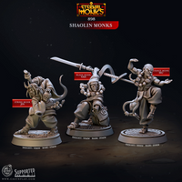 CastnPlay #898 Shaolin Monks (3 Miniature) - No Base - 32mm