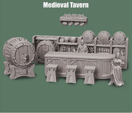 Tiny-Furniture TF124-1p-32 - Medieval Bar - UNPAINTED