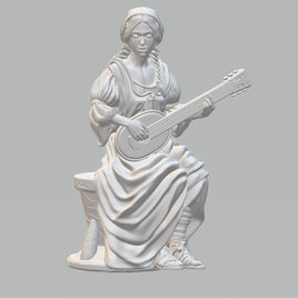 Willowbrook - WB1001 - Female Musician and Stool - 28mm - Resin - w/o Base