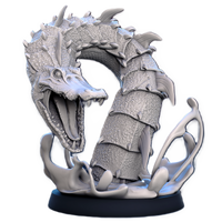 STL - SO_01 - Serenissima Obscura Alligator Worm - w/Base - 32mm