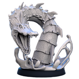 STL - SO_01 - Serenissima Obscura Alligator Worm - w/Base - 32mm