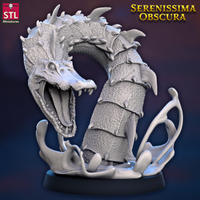 STL - SO_01 - Serenissima Obscura Alligator Worm - w/Base - 32mm