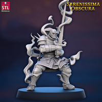 STL - SO_24 - Serenissima Obscura Paladin Shadow Warrior B - w/Base - 32mm
