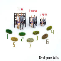 Chuangyaoke - 1pk, 14 pcs, 6MM Oval Static Grass Tufts