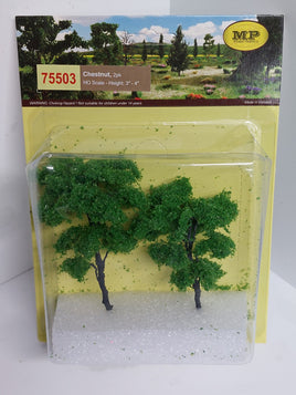 MP Scenery Products 75503 - HO scale - Chestnt Tree  3" to 4", 2/pk