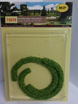 MP Scenery 75078 - N Scale - Flexable Hedges Round - 10 x 1/4 x 3/8 - 2/pk