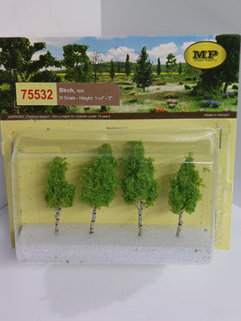 MP Scenery Products 75532 - N Scale - Birch Tree  1.5" to 2", 4/pk