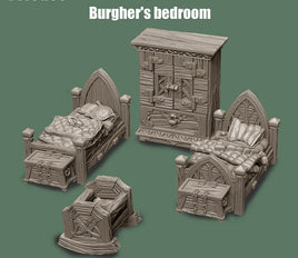 Tiny-Furniture TF-123-2p - Burgher's Bedroom - UNPAINTED
