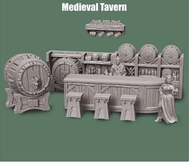 Tiny-Furniture TF124-1p-28 - Medieval Bar - UNPAINTED