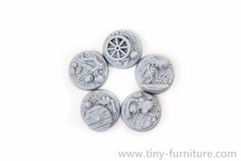 Tiny-Furniture #TF229-9 - Bases 25mm - Old Battle - UNPAINTED