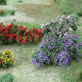 MP Scenery Products 70002 - O Scale - Flower Bushes - 1" to 1 1/2" Height,10/pk