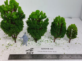 BDT Trees S0048-01 - All Scale - Four branch tree-Upper light, Below mid green - 10/pk