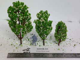 BDT Trees S0048-05 - All Scale - Four branch tree - white, mid green - 10/pk