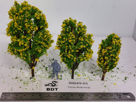 BDT Trees S0049-01 - All Scale - Four branch tree - Yellow, mid green - 10/pk