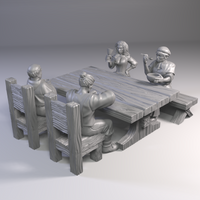 Tiny-Furniture TF-SP-02 Dining Citizens Set#2 - UNPAINTED