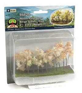 JTT Scenery Products 95625 - N Scale - Beige Woods Edge Trees 2" - 2.5" 15/pk